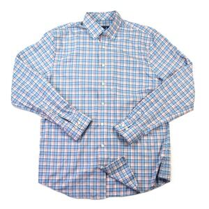 Johnnie O Performance Stretch Plaid Button Down Shirt Men's Medium Long Sleeve